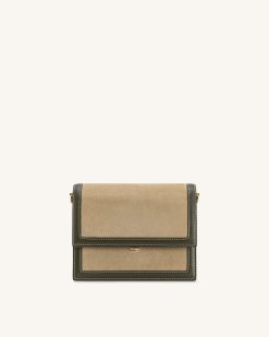 Alternative view of Mini Flap Faux Suede Crossbody - Green