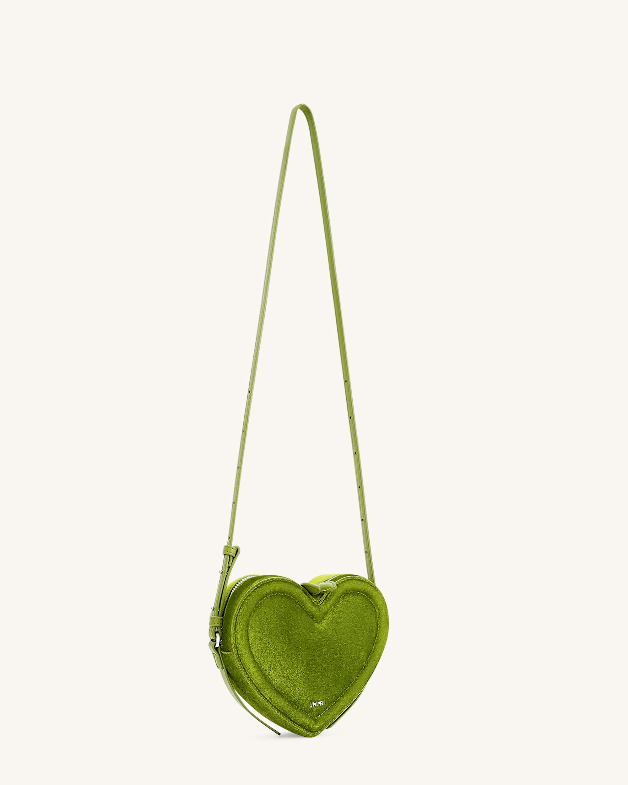 Arlene Velvet Heart Shaped Bag - Green - Image 2
