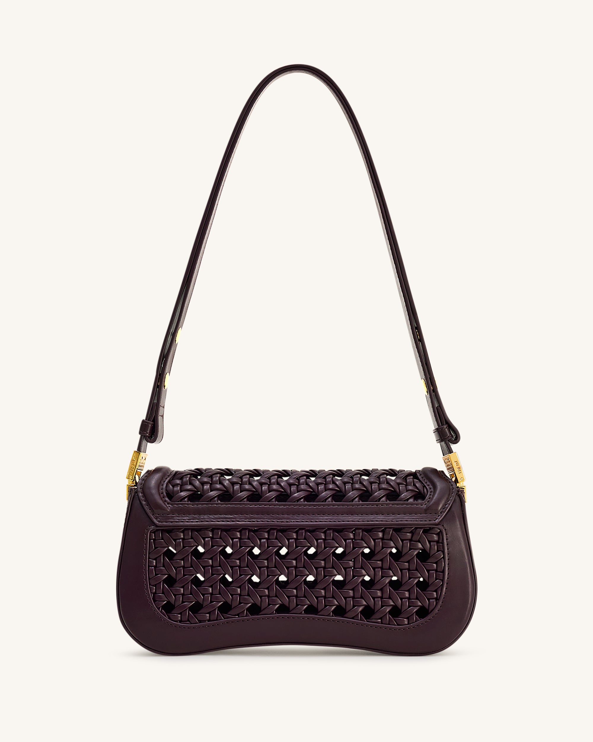 Joy Woven Shoulder Bag - Dark Red - Image 3