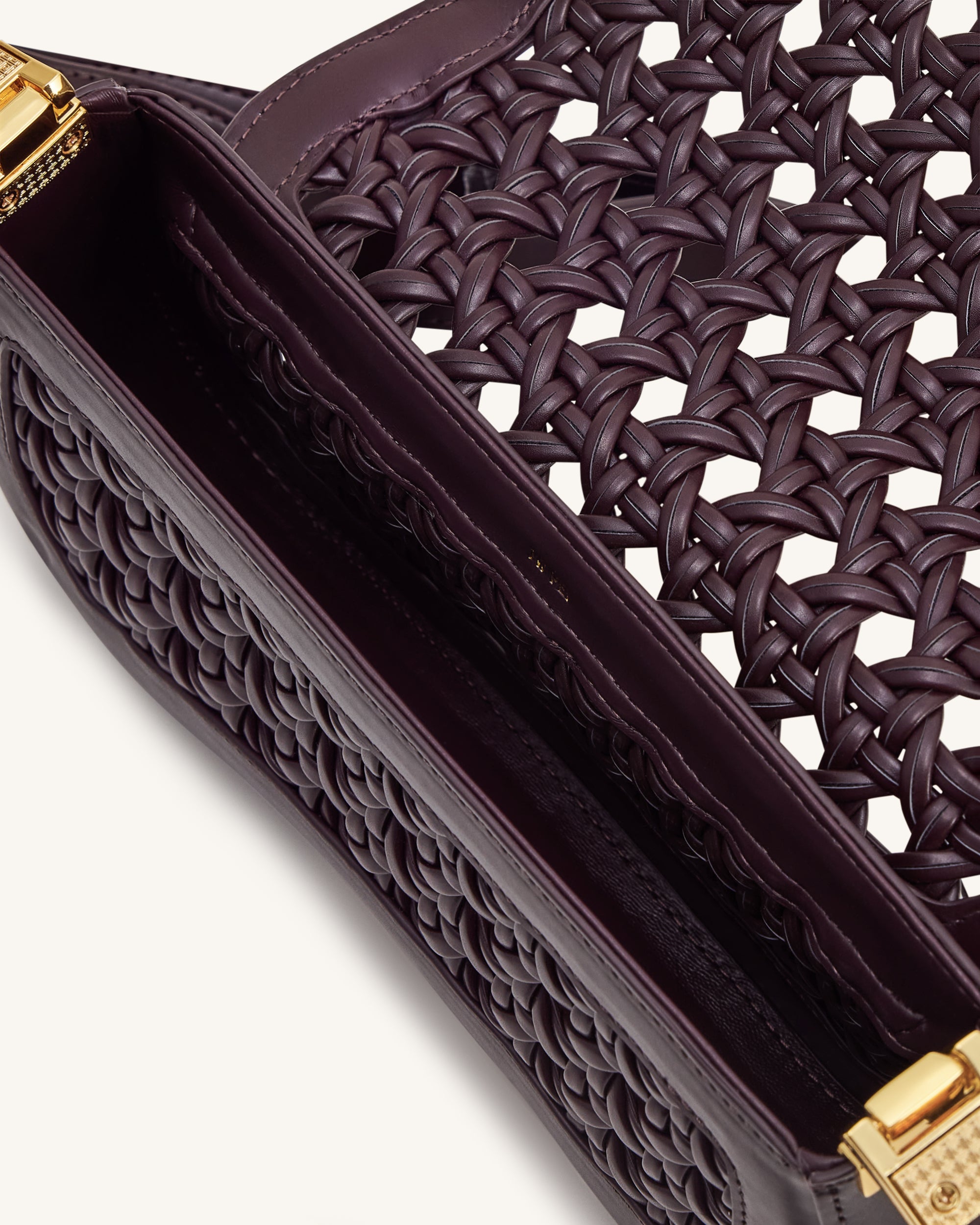 Joy Woven Shoulder Bag - Dark Red - Image 4