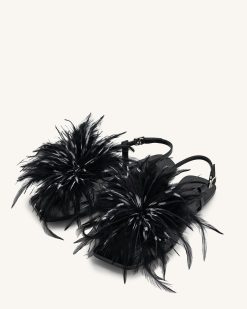 Alternative view of Fluffy Flats Sandals - Black
