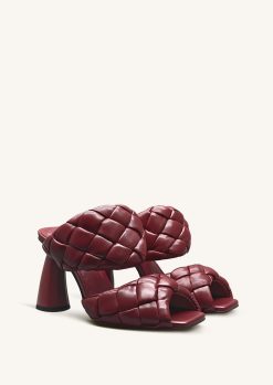 Alternative view of Lillian Weave Leather Heel Mules – Burgundy