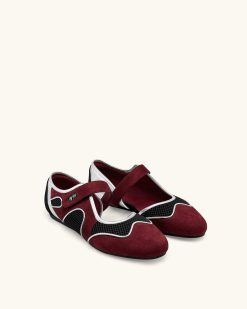 Alternative view of Zoe Mary Janes Flats – Burgundy Black