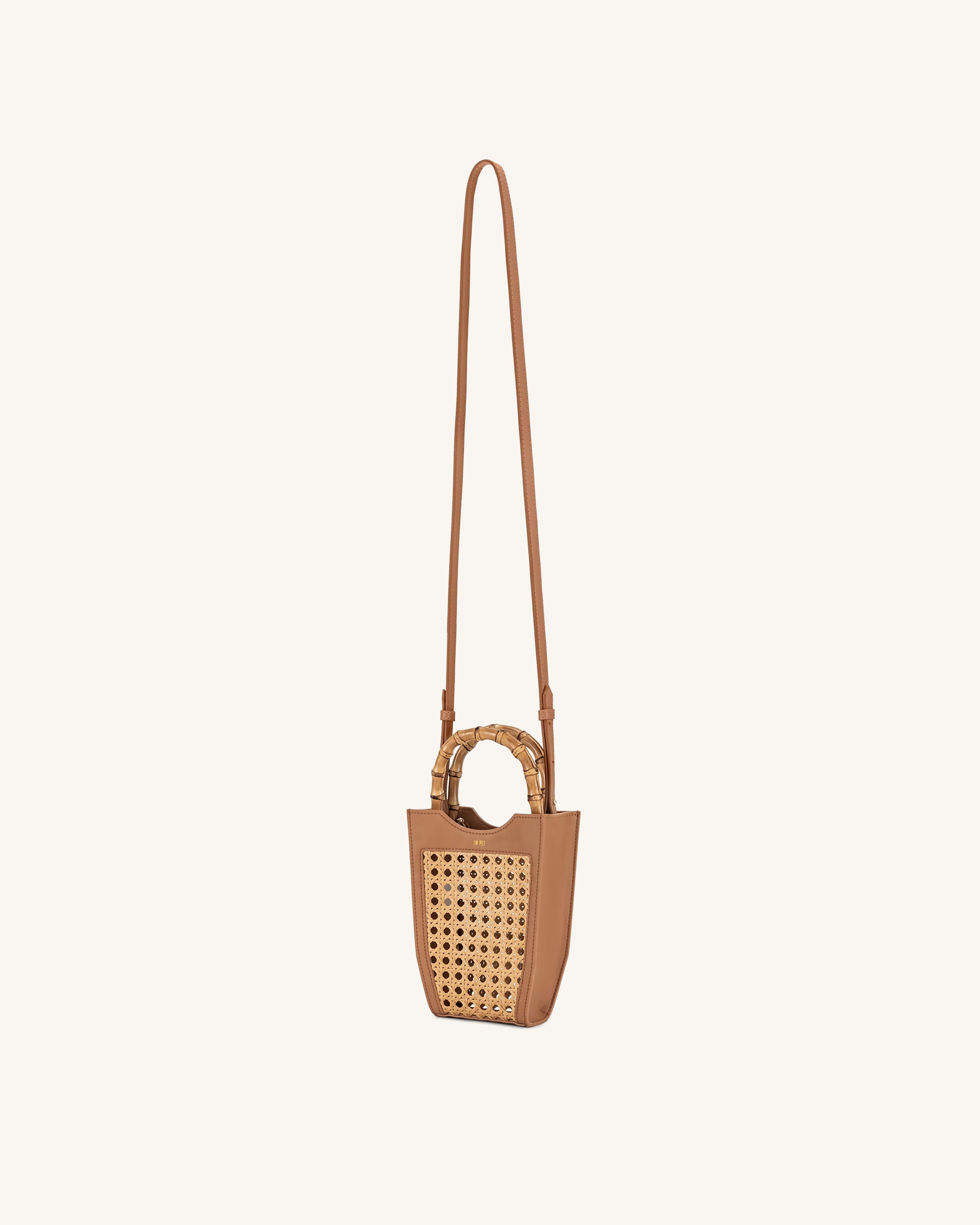 FEI Faux Bamboo Woven Phone Bag - Brown - Image 4