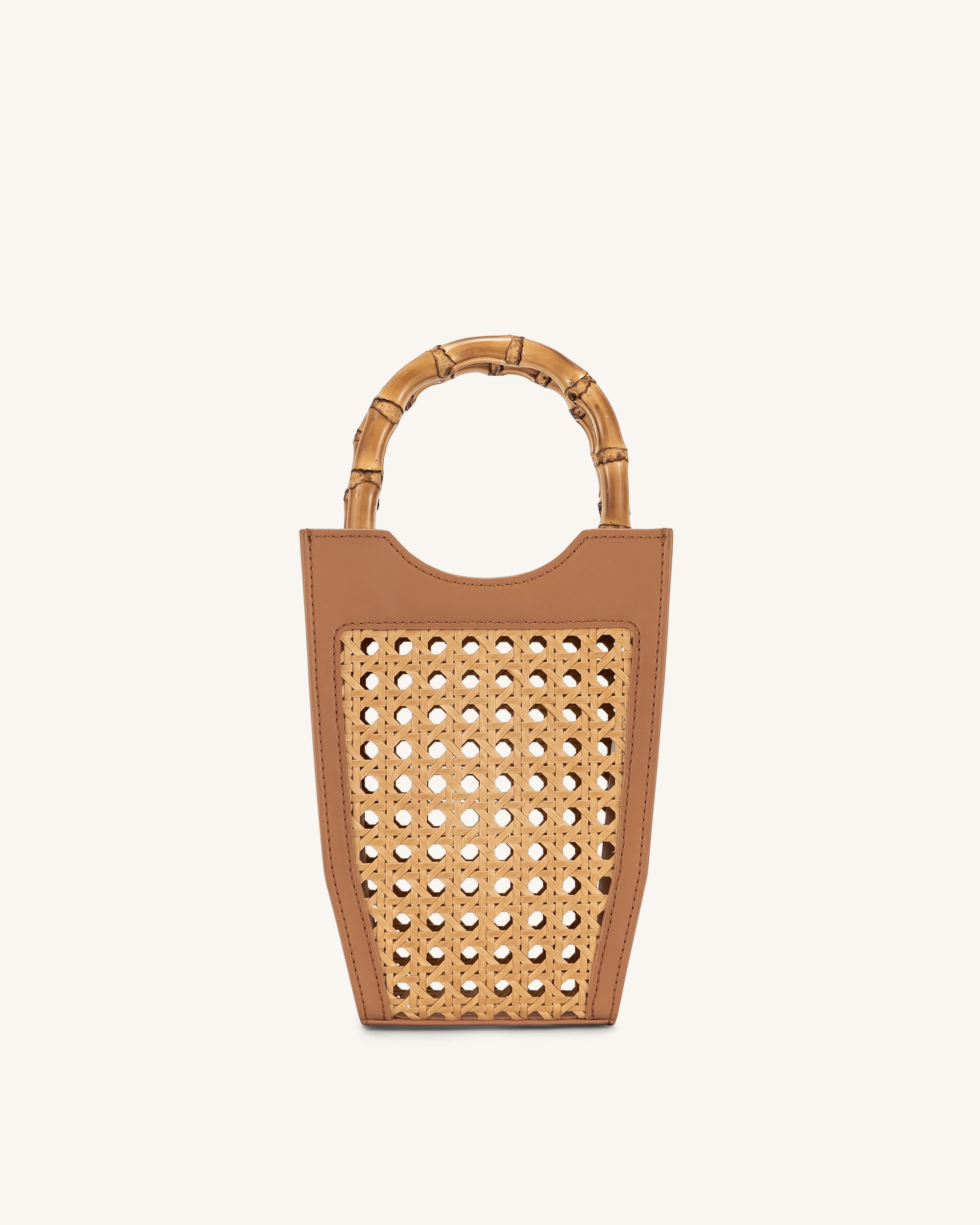 FEI Faux Bamboo Woven Phone Bag - Brown - Image 5