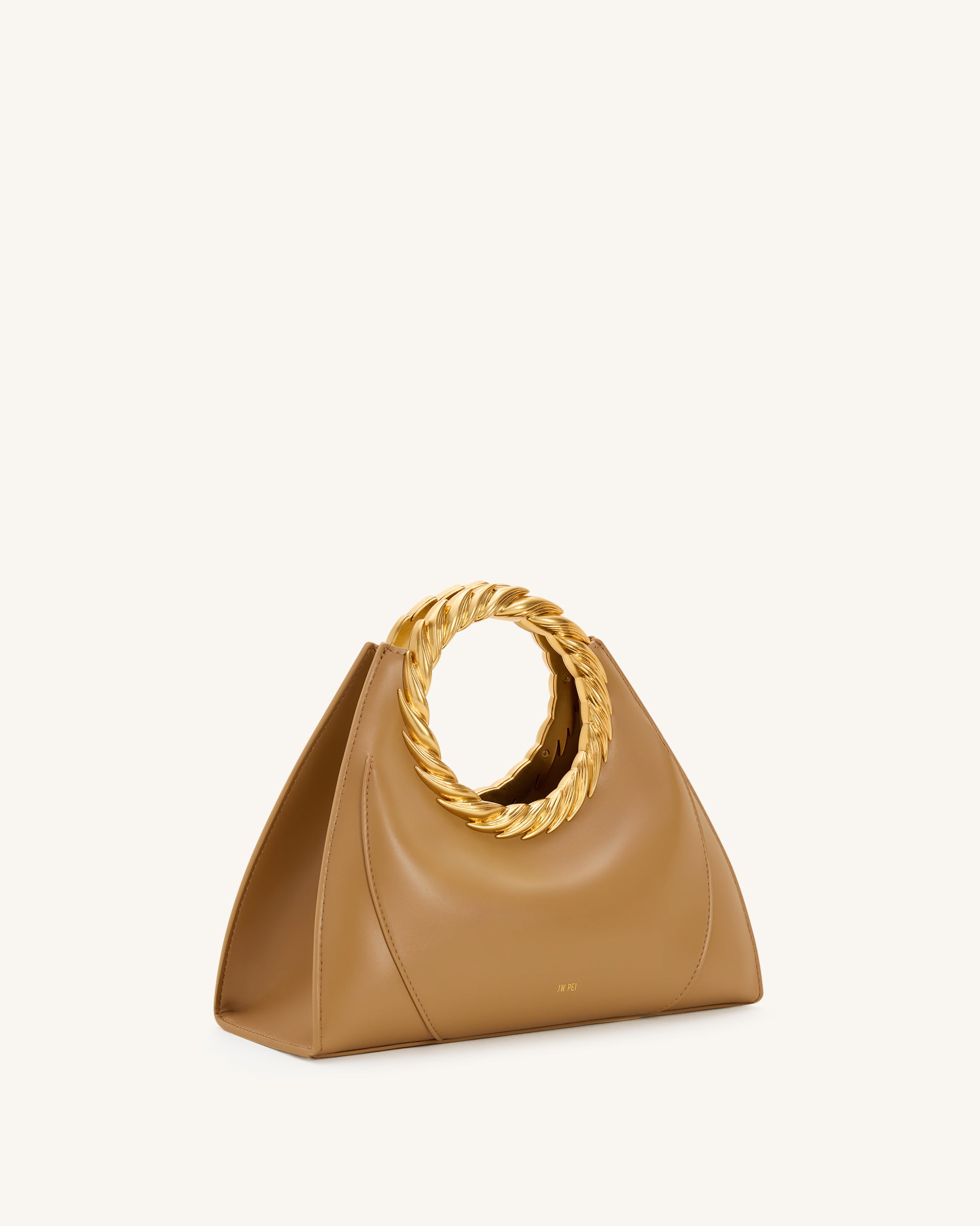 Amiya Leaf Handle Sculpture Bag - Brown - Image 2