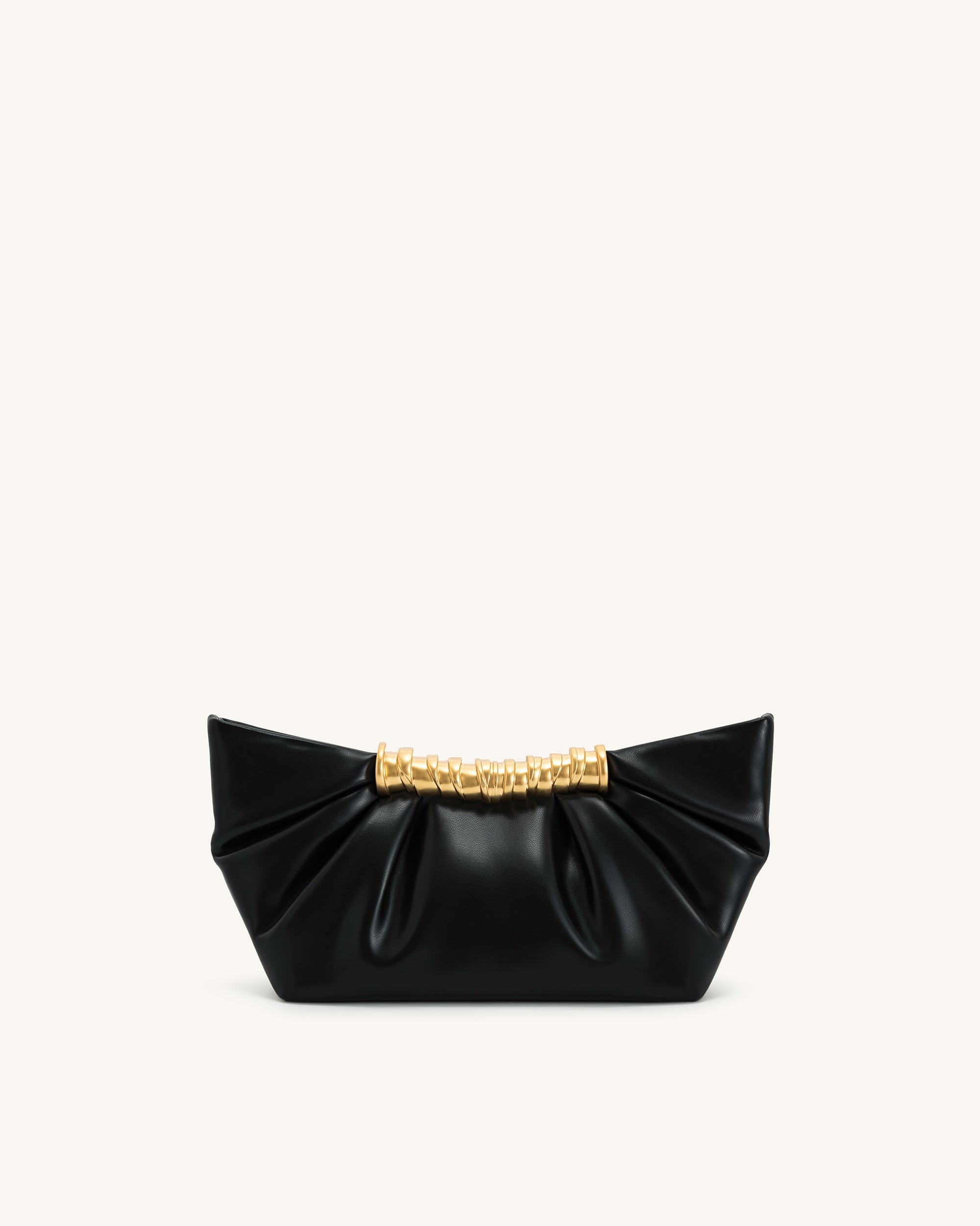 Leia Pleated Clutch - Black - Image 3