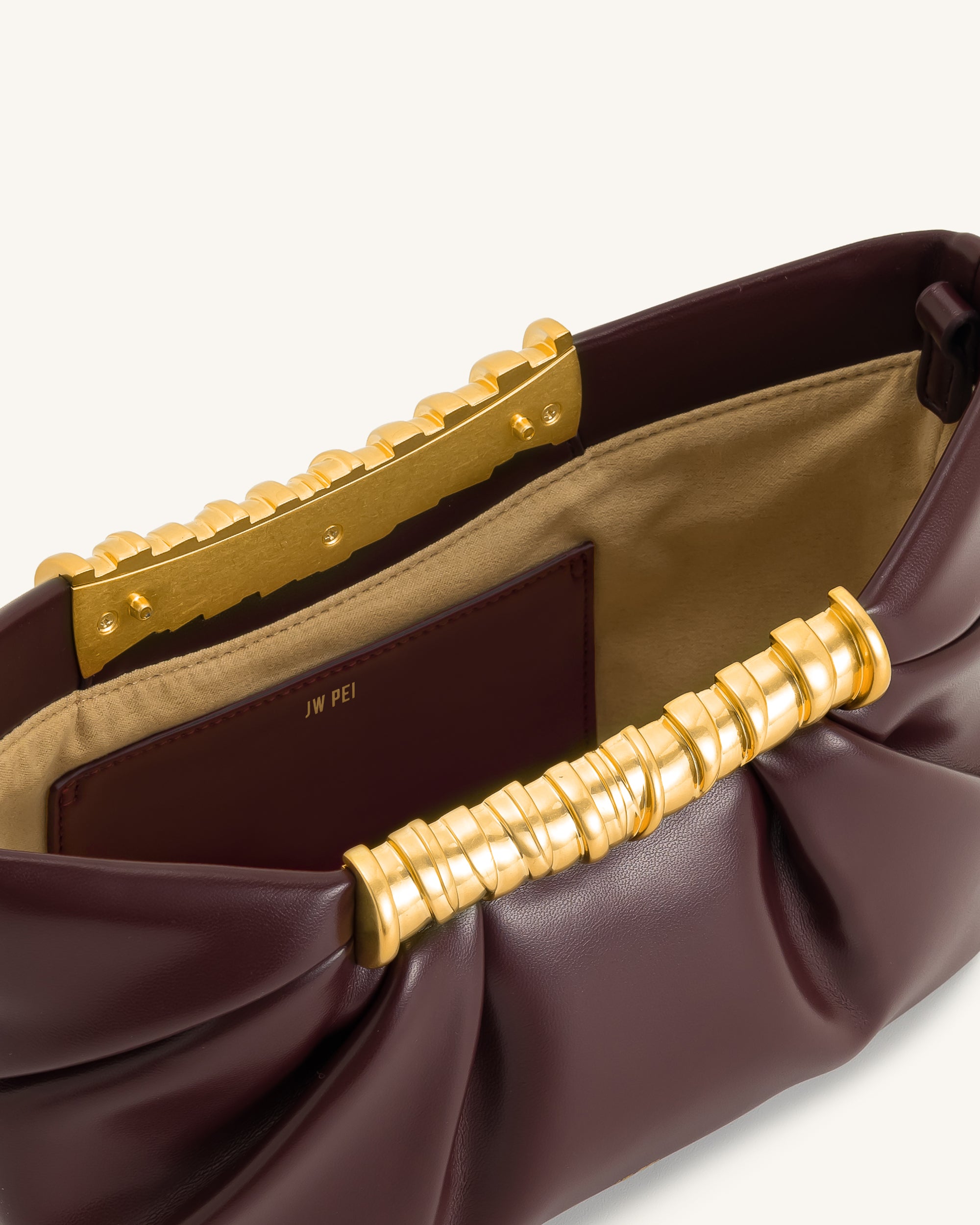 Leia Pleated Clutch - Deep Burgundy - Image 5