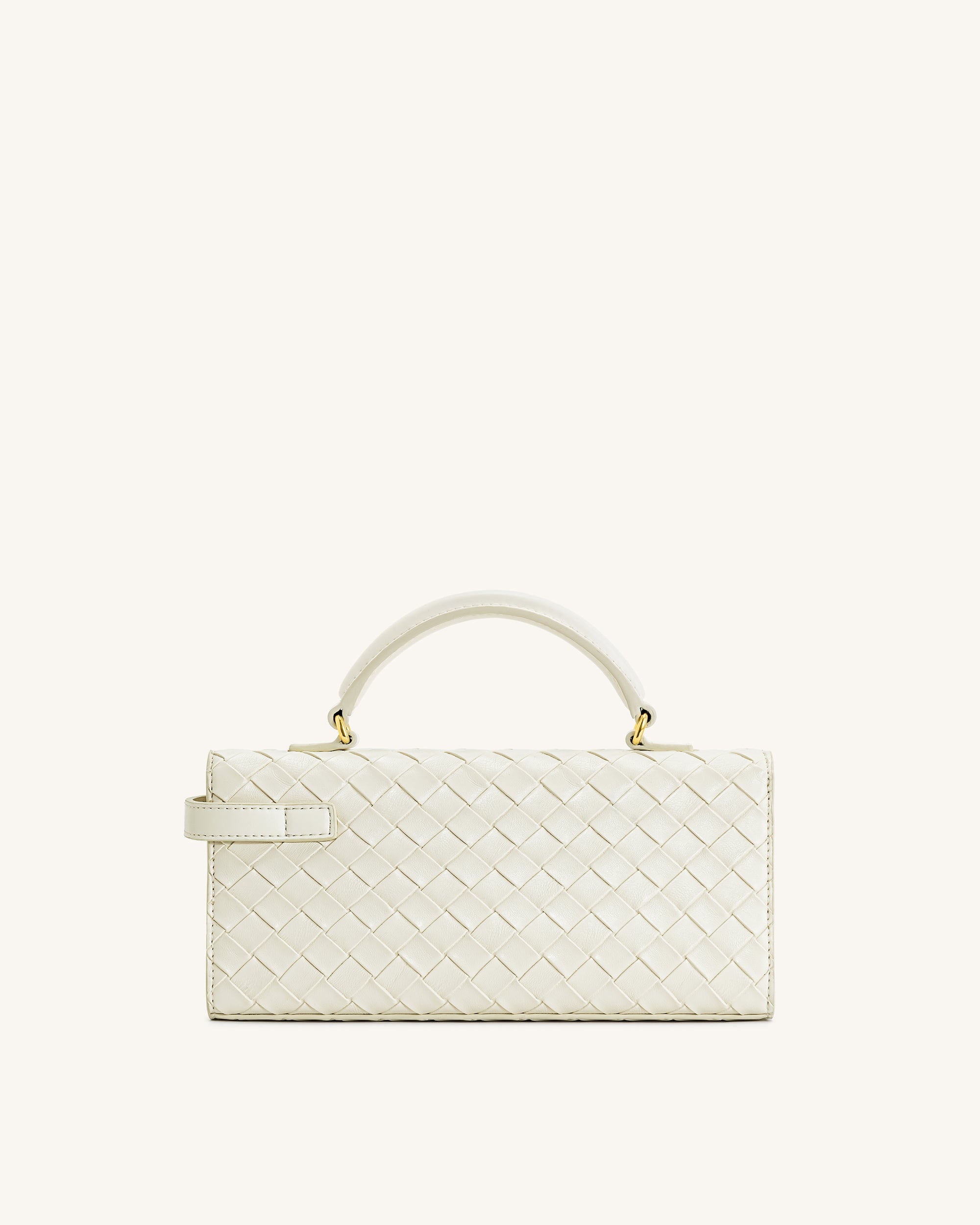 Keyla Weave Texture Top Handle Bag - White - Image 3