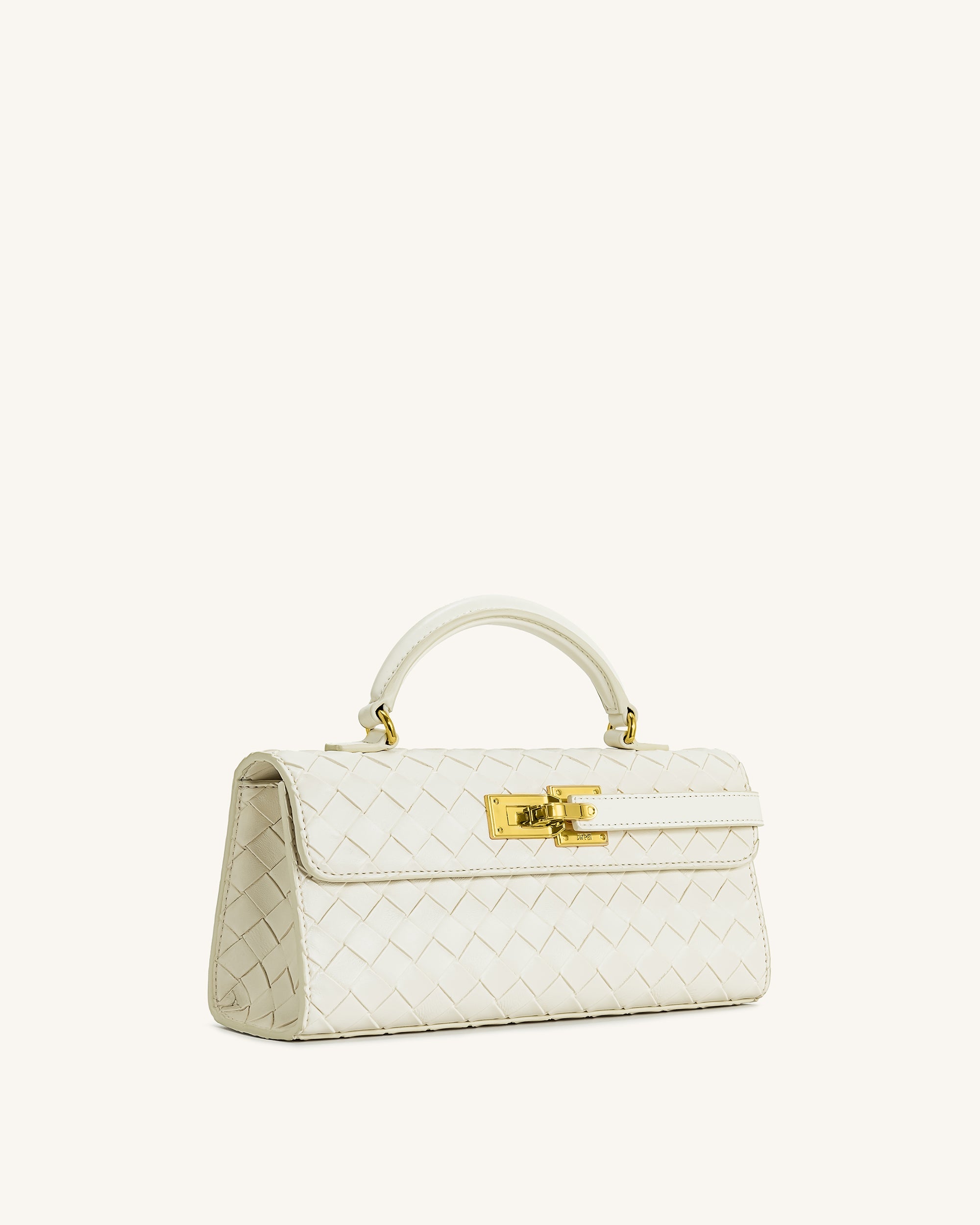 Keyla Weave Texture Top Handle Bag - White - Image 2