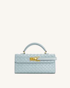 Keyla Weave Texture Top Handle Bag - Blue