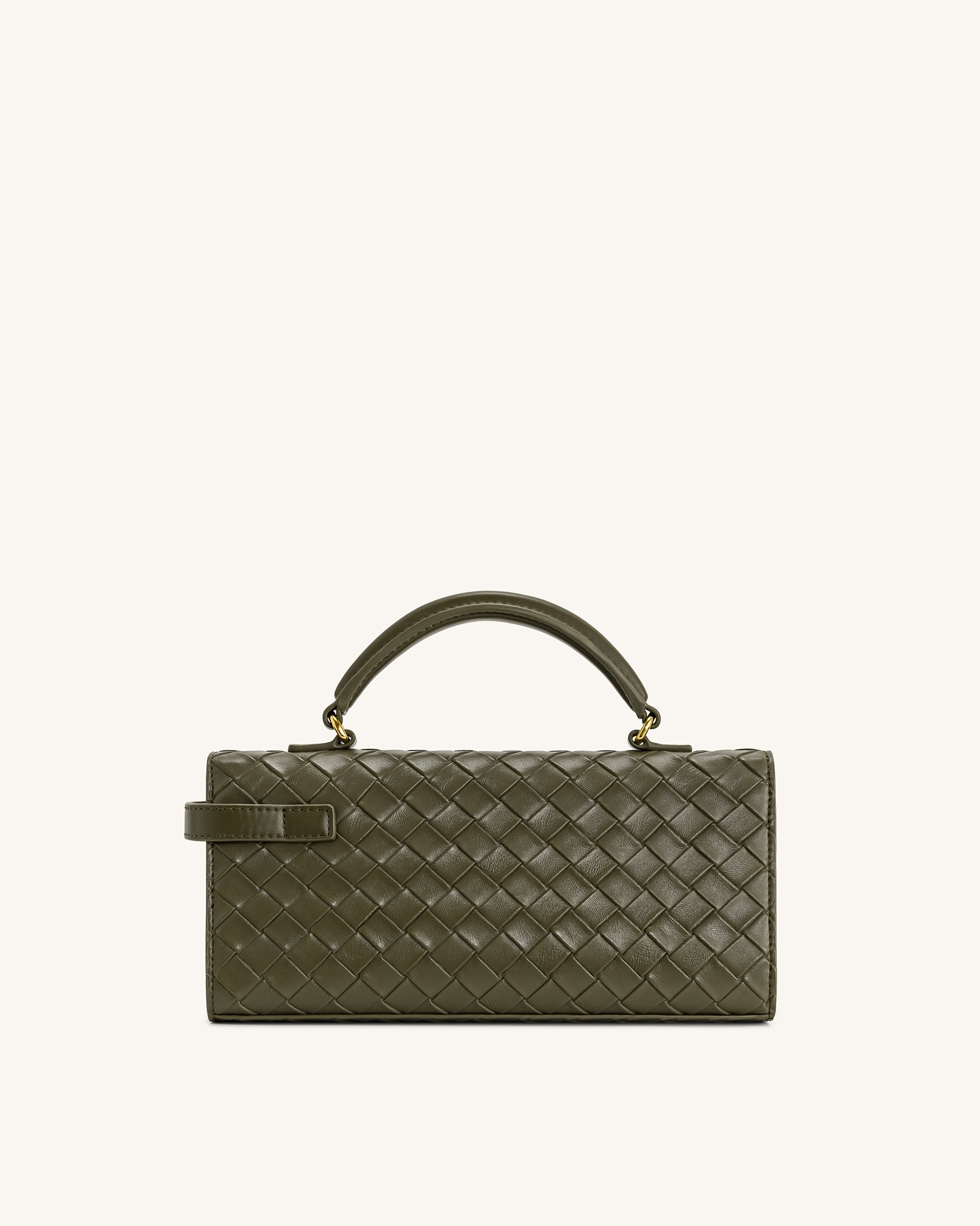 Keyla Weave Texture Top Handle Bag - Olive Green - Image 3
