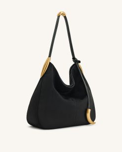 Alternative view of Nina Metal Charm Hobo Bag - Black