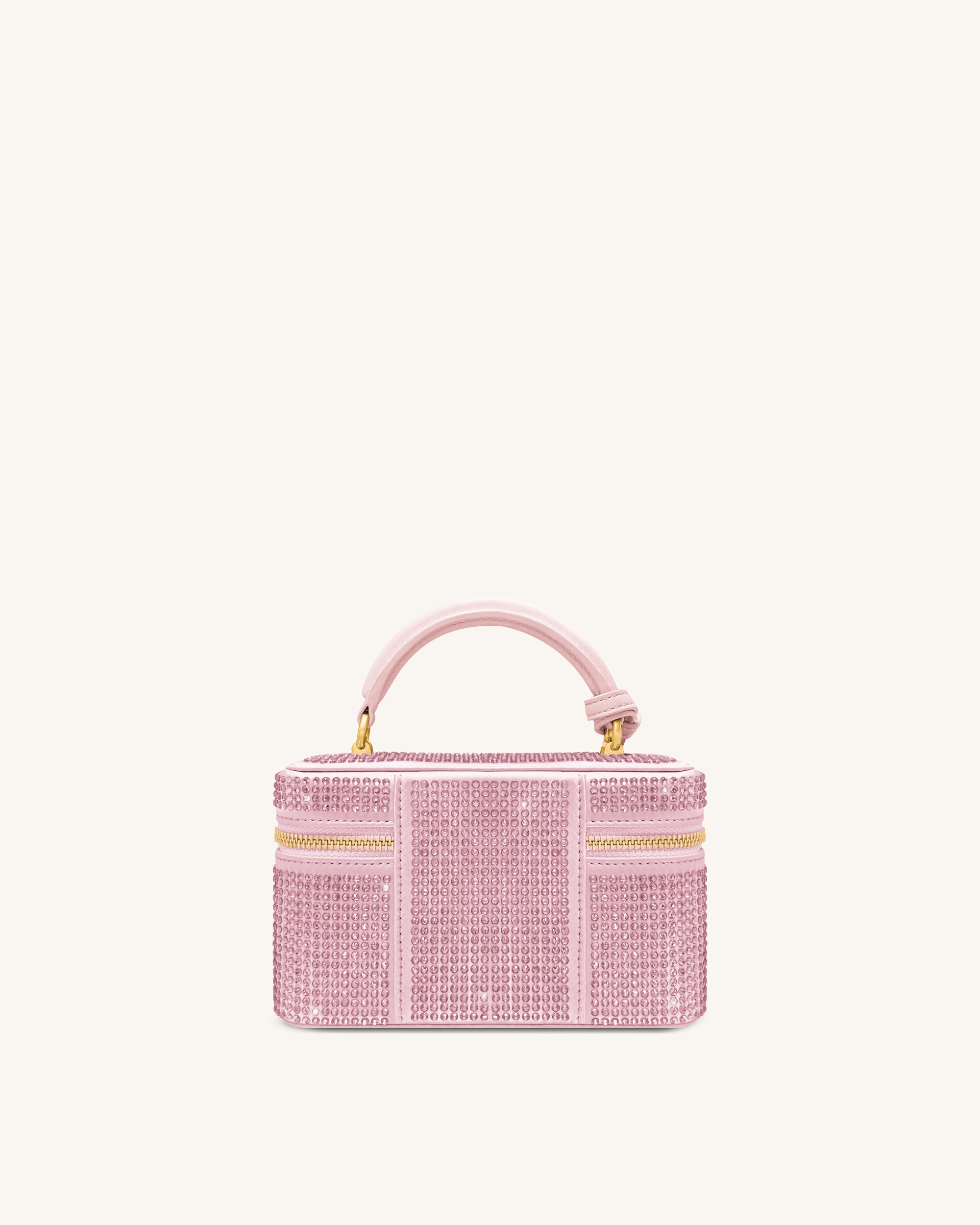 Cleo Artificial Crystal Box Shape Top Handle Bag - Pink - Image 3