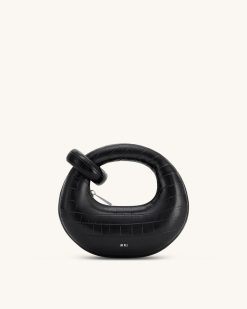 Abacus Mini Top Handle Bag - Black Croc