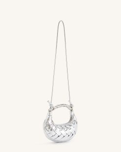 Alternative view of Orla Weave Handbag - Silver