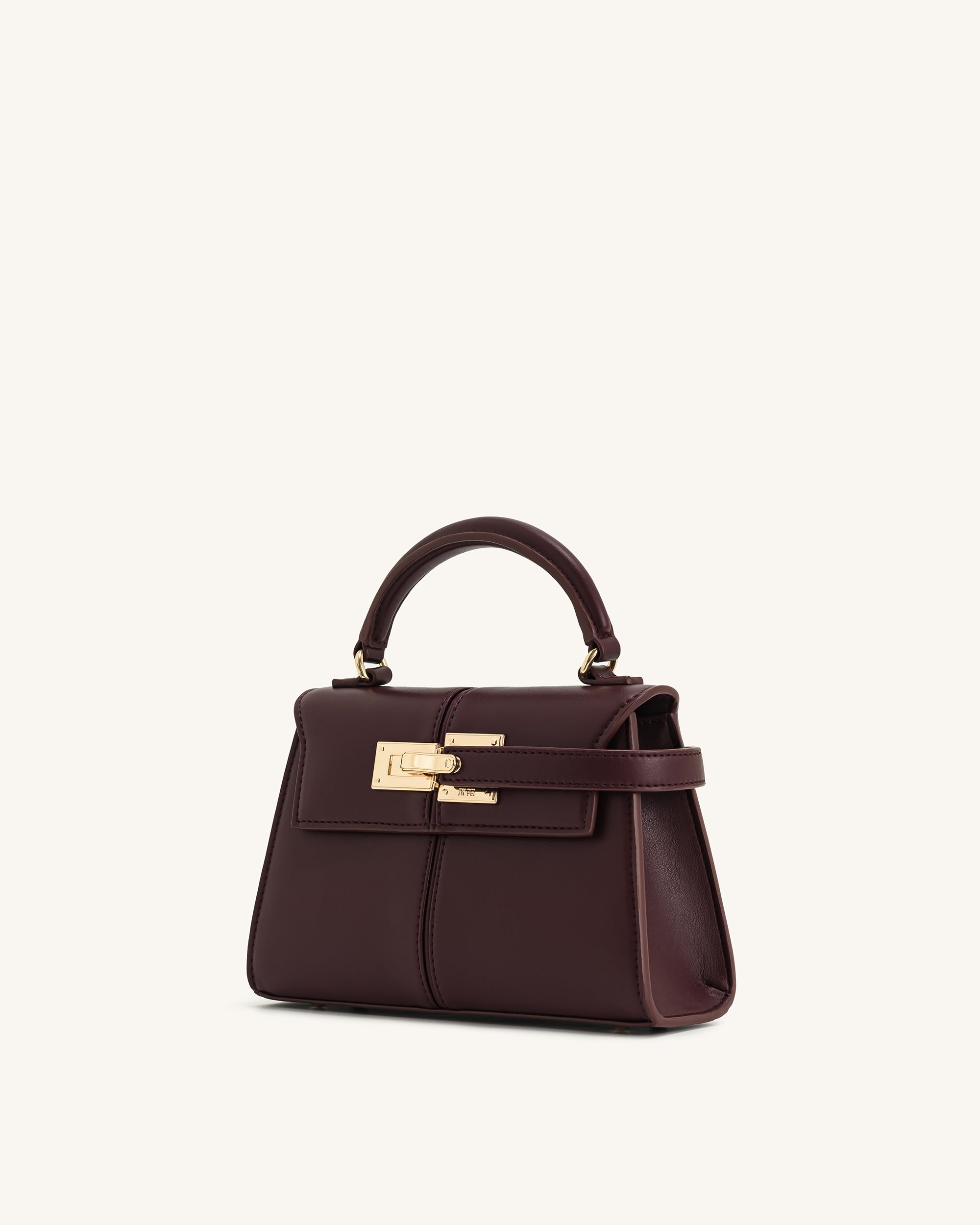 Elise Top Handle Bag - Deep Burgundy - Image 3