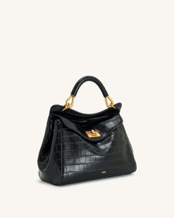 Alternative view of Lucia Classic Top Handbag - Black Croc
