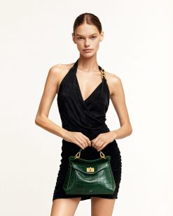 Alternative view of Lucia Classic Top Handbag - Green Croc