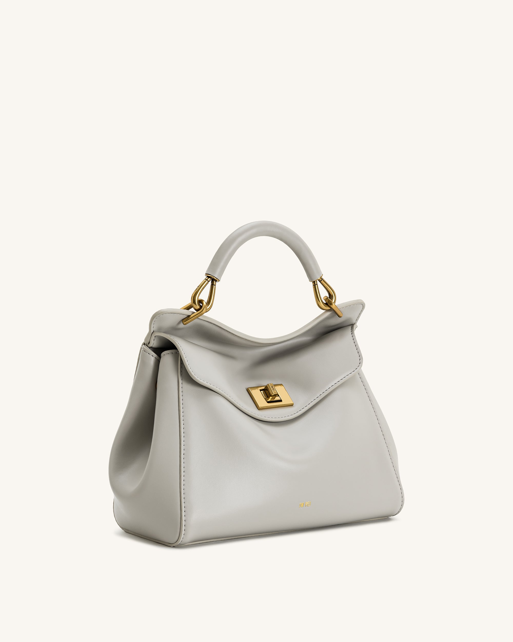 Lucia Classic Top Handle Bag - Light Gray - Image 2