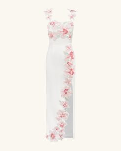 Alternative view of Flower Embroidered Dress - White/Pink