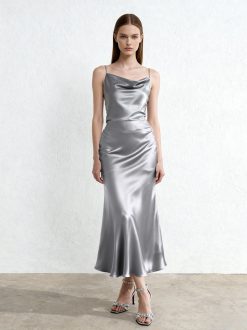 Alternative view of Liquid Satin Mermaid Maxi Skirt - Silver