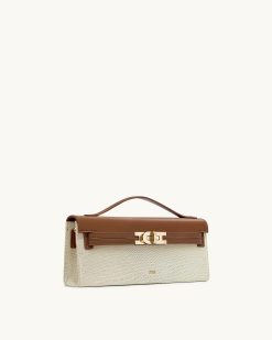 Alternative view of Bria Structured Top Handle Bag - Brown Canvas