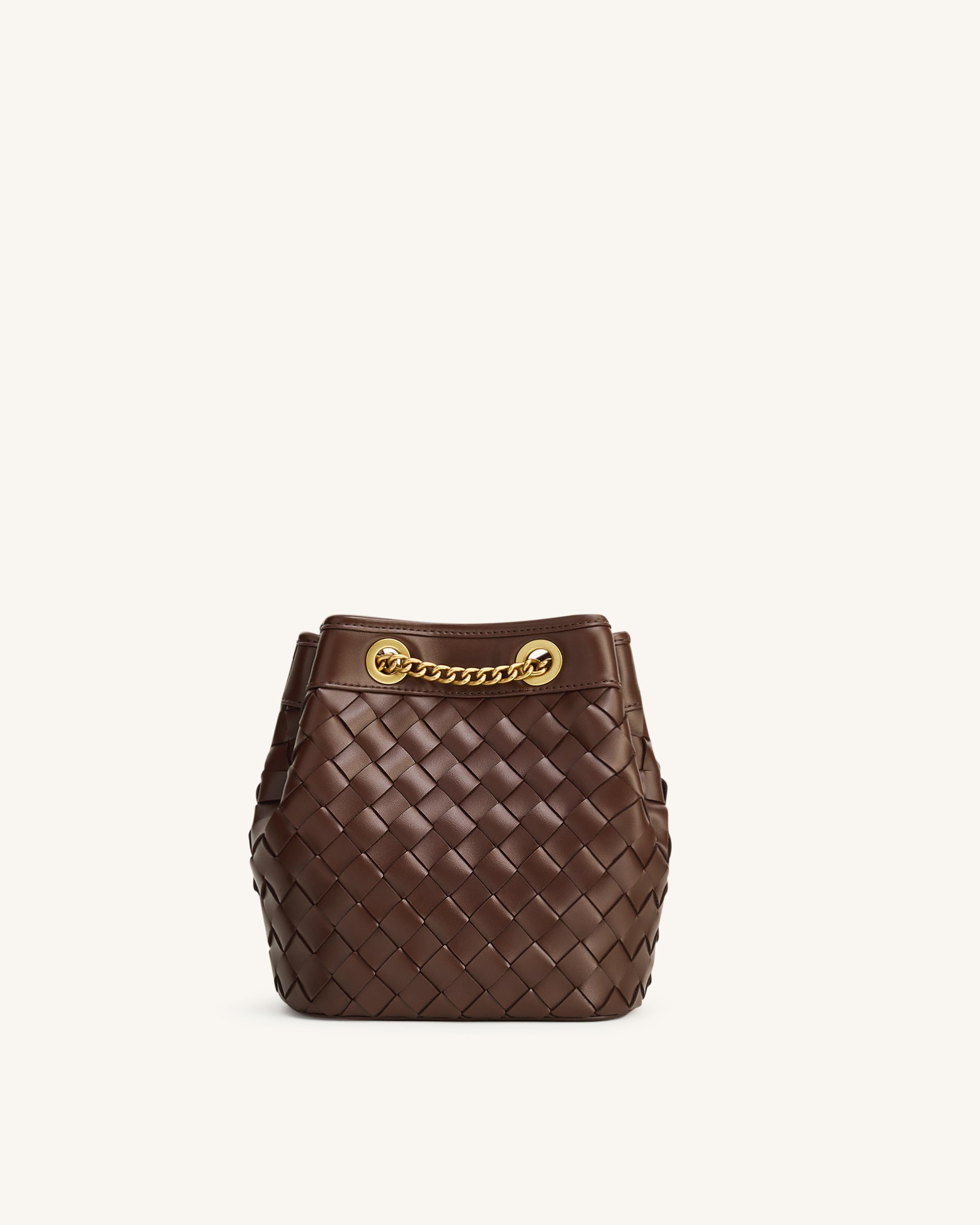 Yara Hand-Woven Bucket Bag - Dark Brown - Image 4