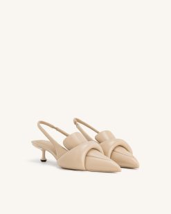 Alternative view of Carla Soft Padded Kitten Heel Pumps - Apricot