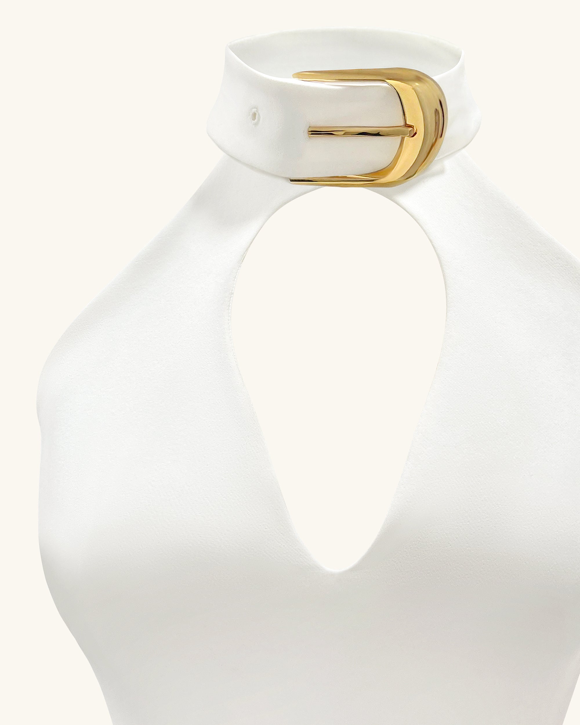 Gabriella Belted Cutout Halter Mini Dress - Ivory - Image 5