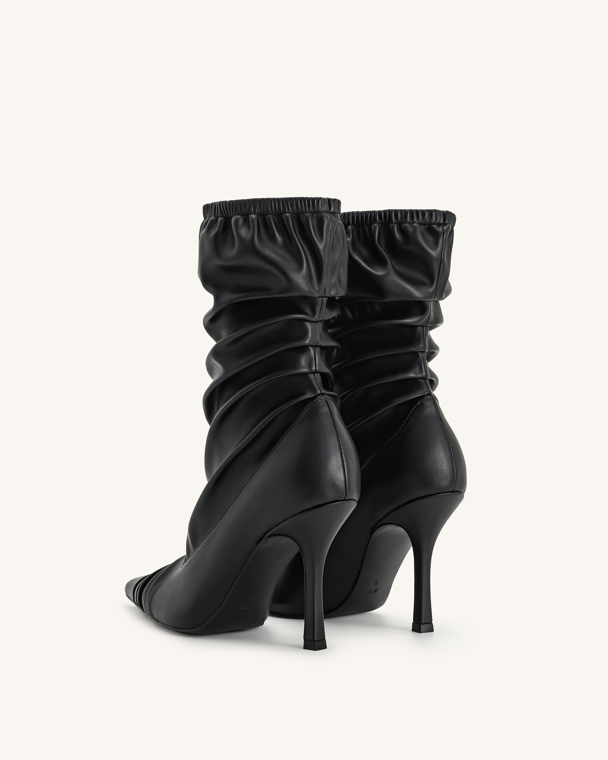 Joanne Paneled Detailing leather Ankle Boots - Black - Image 5