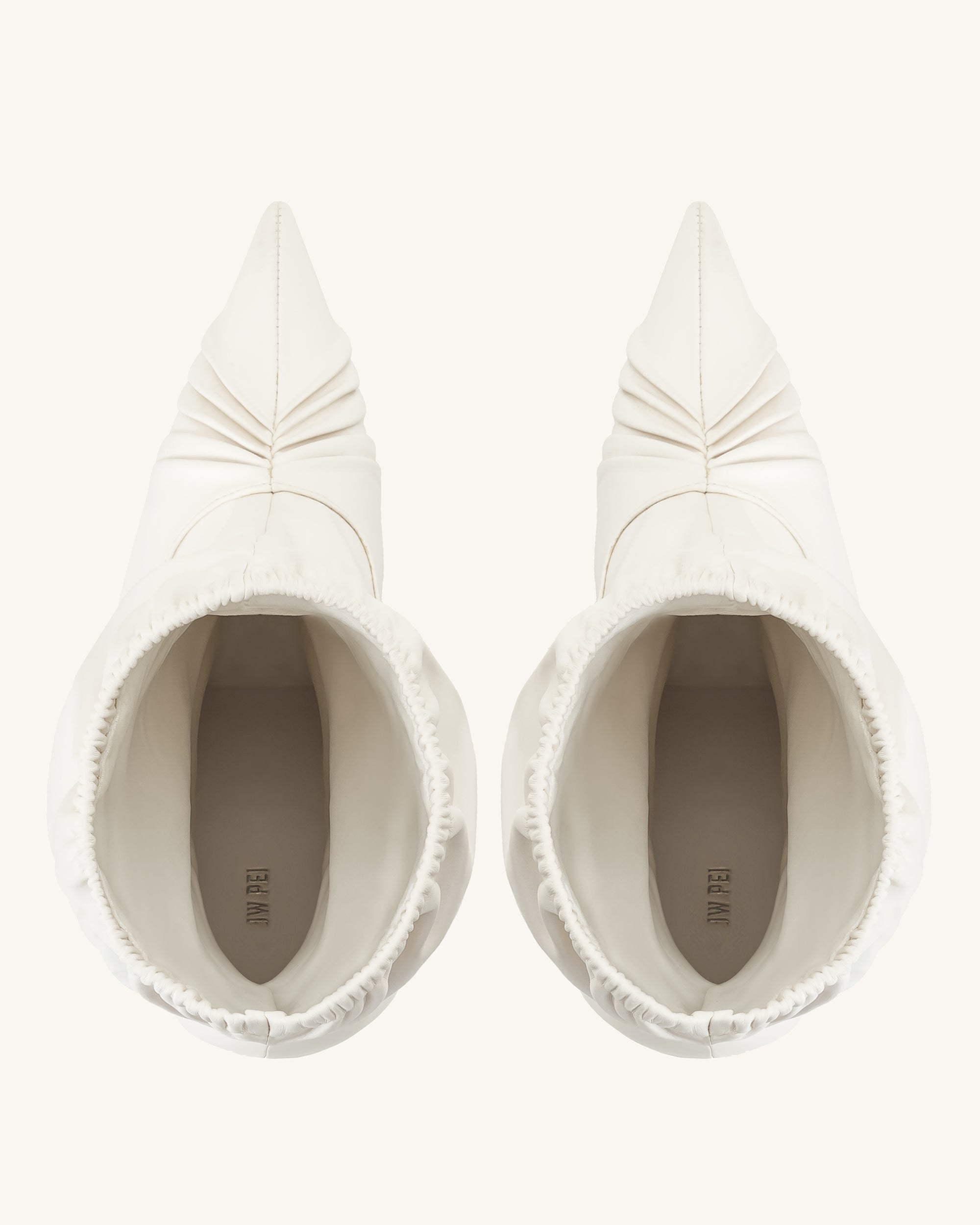 Joanne Paneled Detailing leather Ankle Boots - White - Image 4