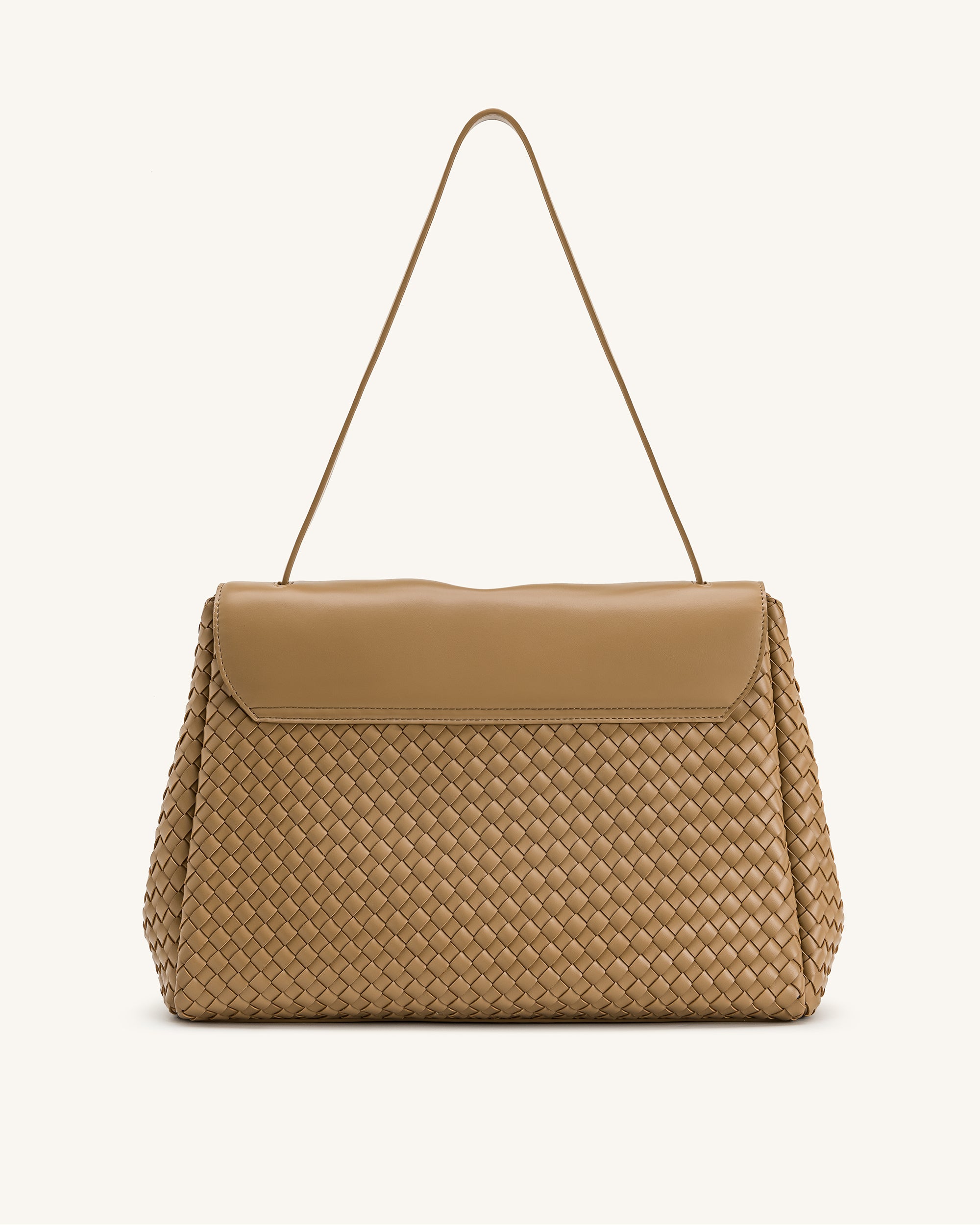 Hilary Woven Shoulder Bag - Camel - Image 3