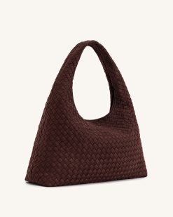 Alternative view of Laura Faux Suede Woven Shoulder Bag - Dark Brown