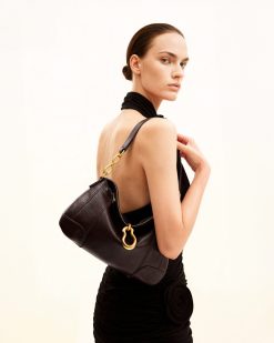 Alternative view of Jayla Metal Pendant Embellished Shoulder Bag - Dark Brown