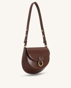 Alternative view of Diana Ring Flap Saddle Bag - Brown