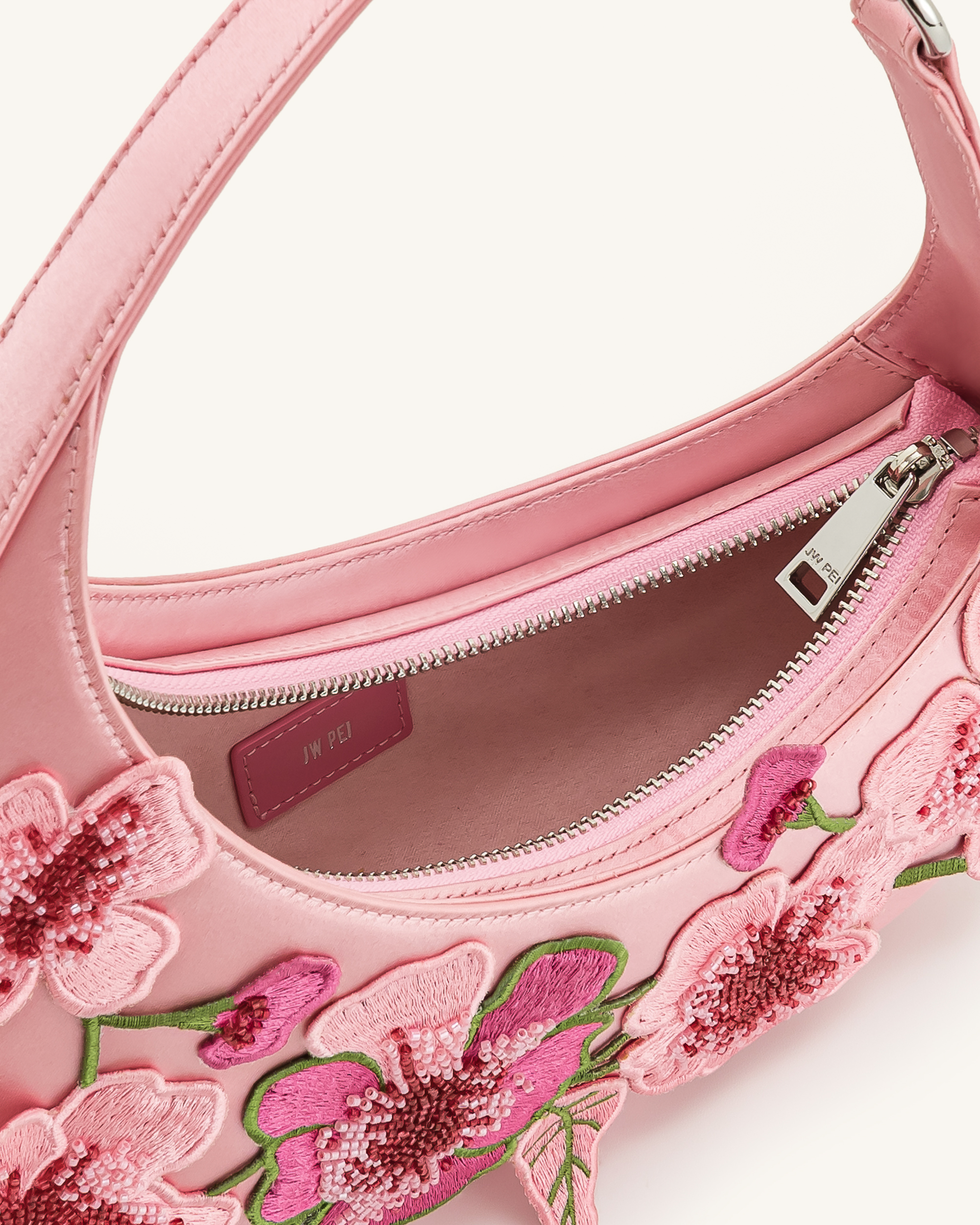 Harlee Embroidered Shoulder Bag - Pink - Image 5