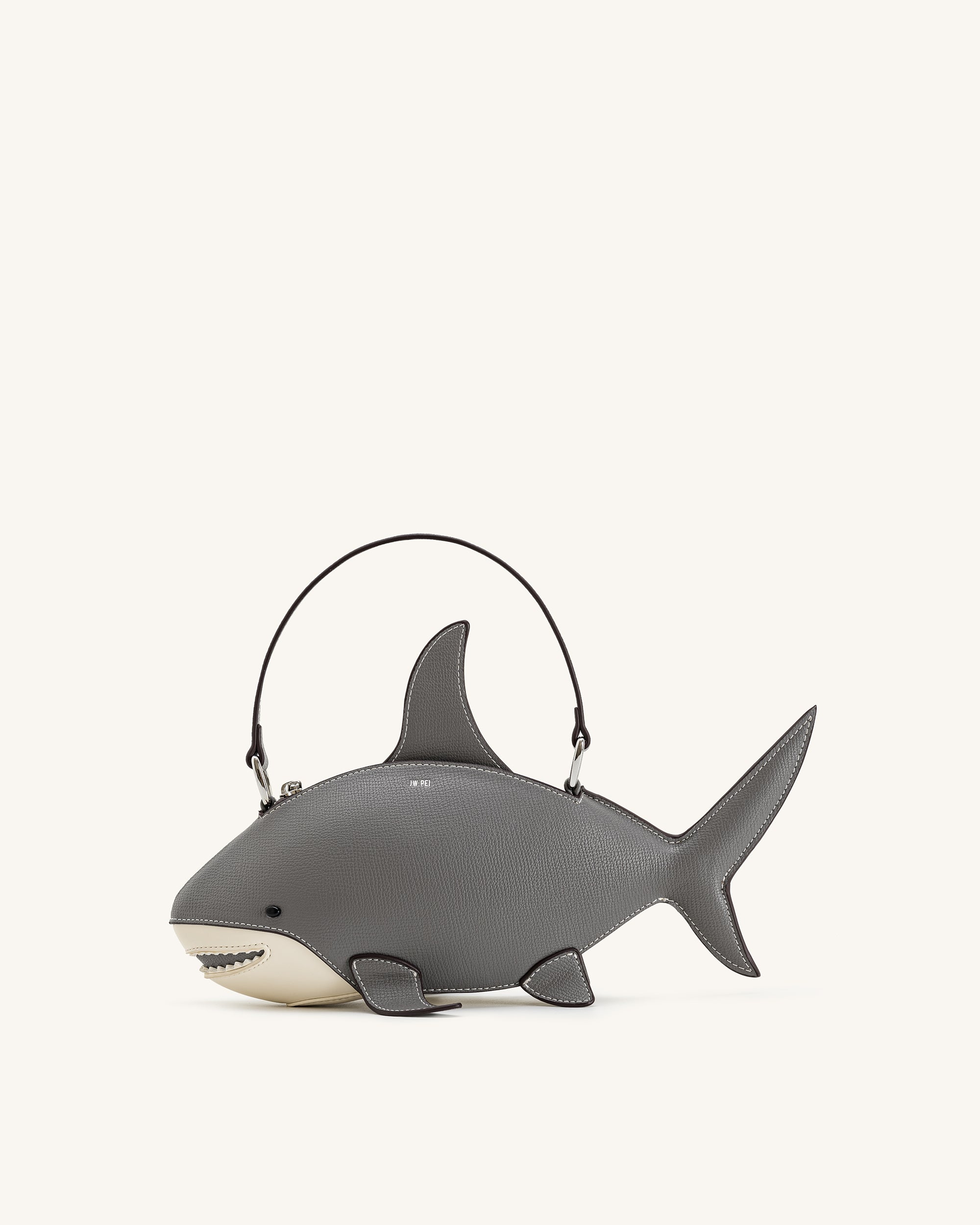 Nerys Shark Look Top Handle Bag - Grey - Image 4