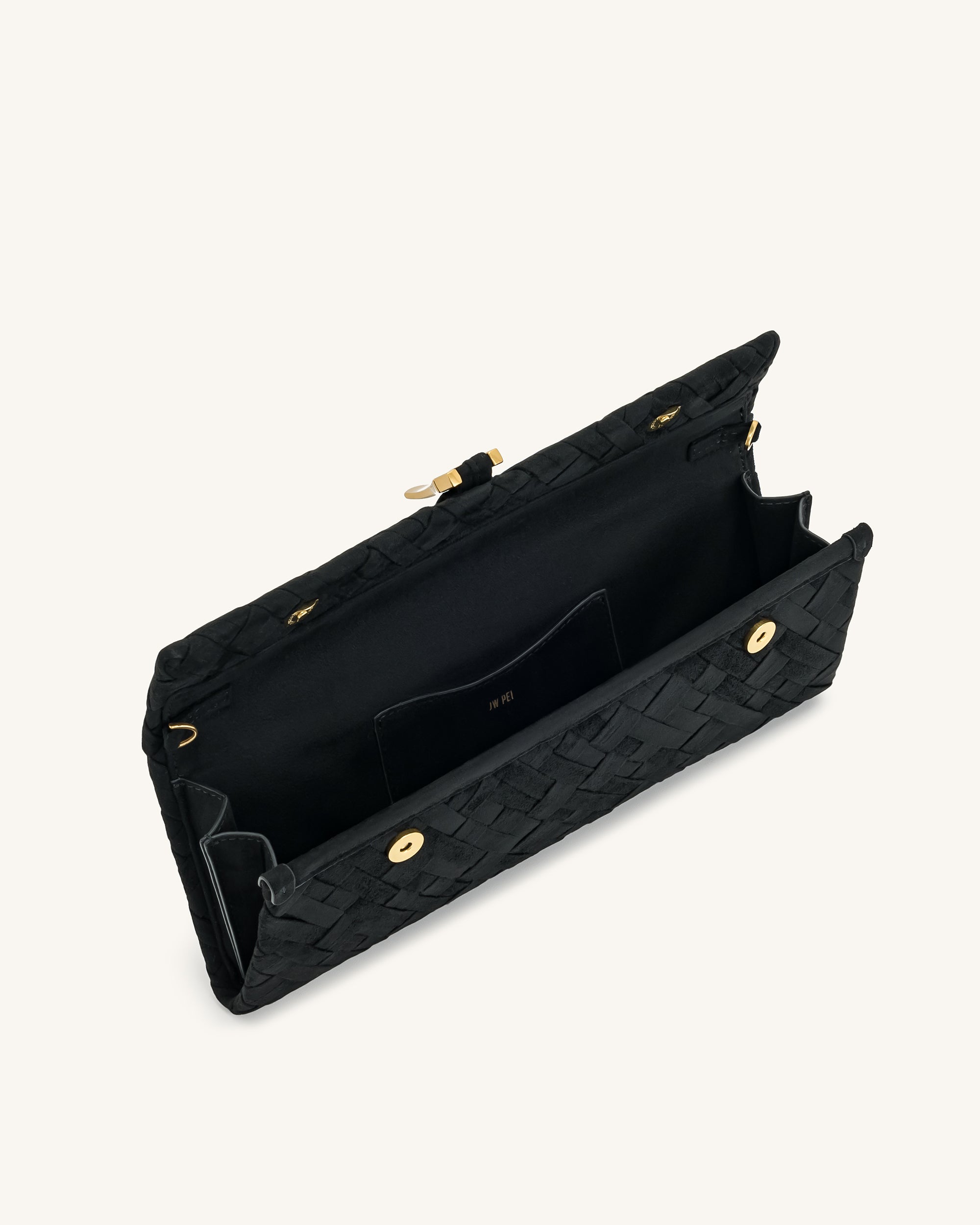 Zaria Woven Clutch - Black - Image 4