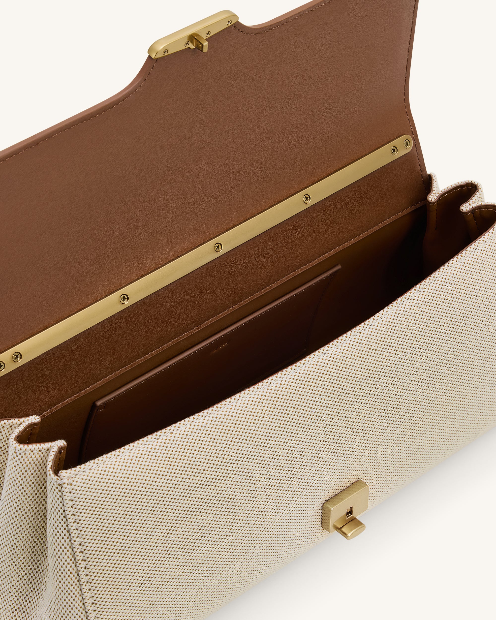 Eloise Shoulder Bag - Brown Canvas - Image 4