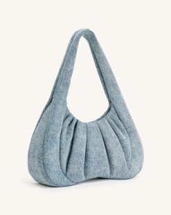 Alternative view of Ashley Denim Ruched Shoulder Bag - Blue