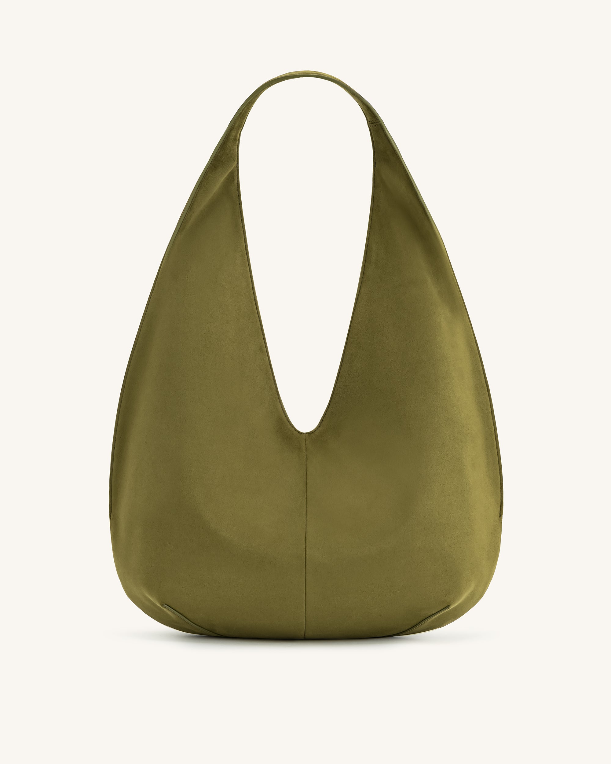 Dara Faux Suede Hobo Bag - Dark Olive - Image 3