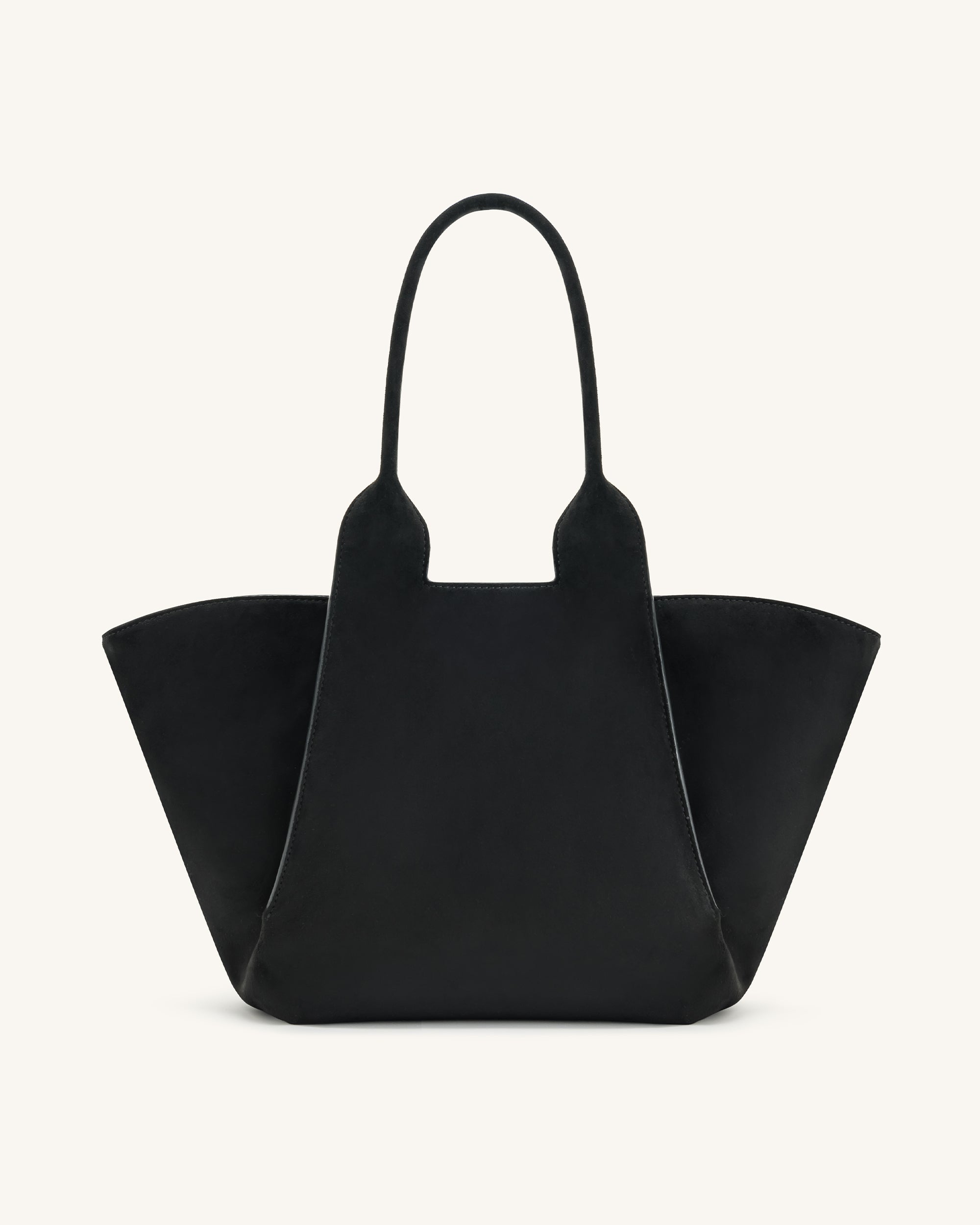 Cara Faux Suede Tote Bag - Black - Image 3