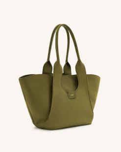 Alternative view of Cara Faux Suede Tote Bag - Dark Olive
