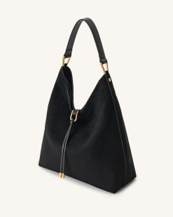 Alternative view of Aria Faux Suede Shoulder Bag - Black