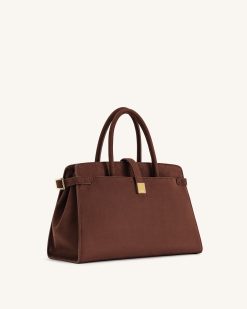 Alternative view of Saige Faux Suede Tote Bag - Brown