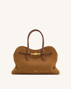 Adele Metal Rope Knot Tote Bag - Caramel Brown