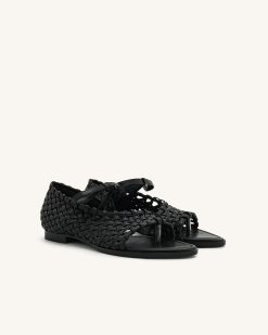 Alternative view of Jocelyn Weave Strap Flip-flops - Black