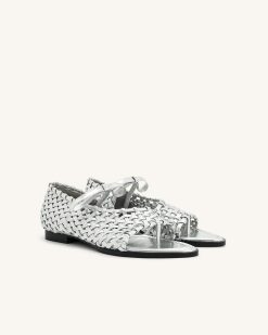 Alternative view of Jocelyn Weave Strap Flip-flops - Silver