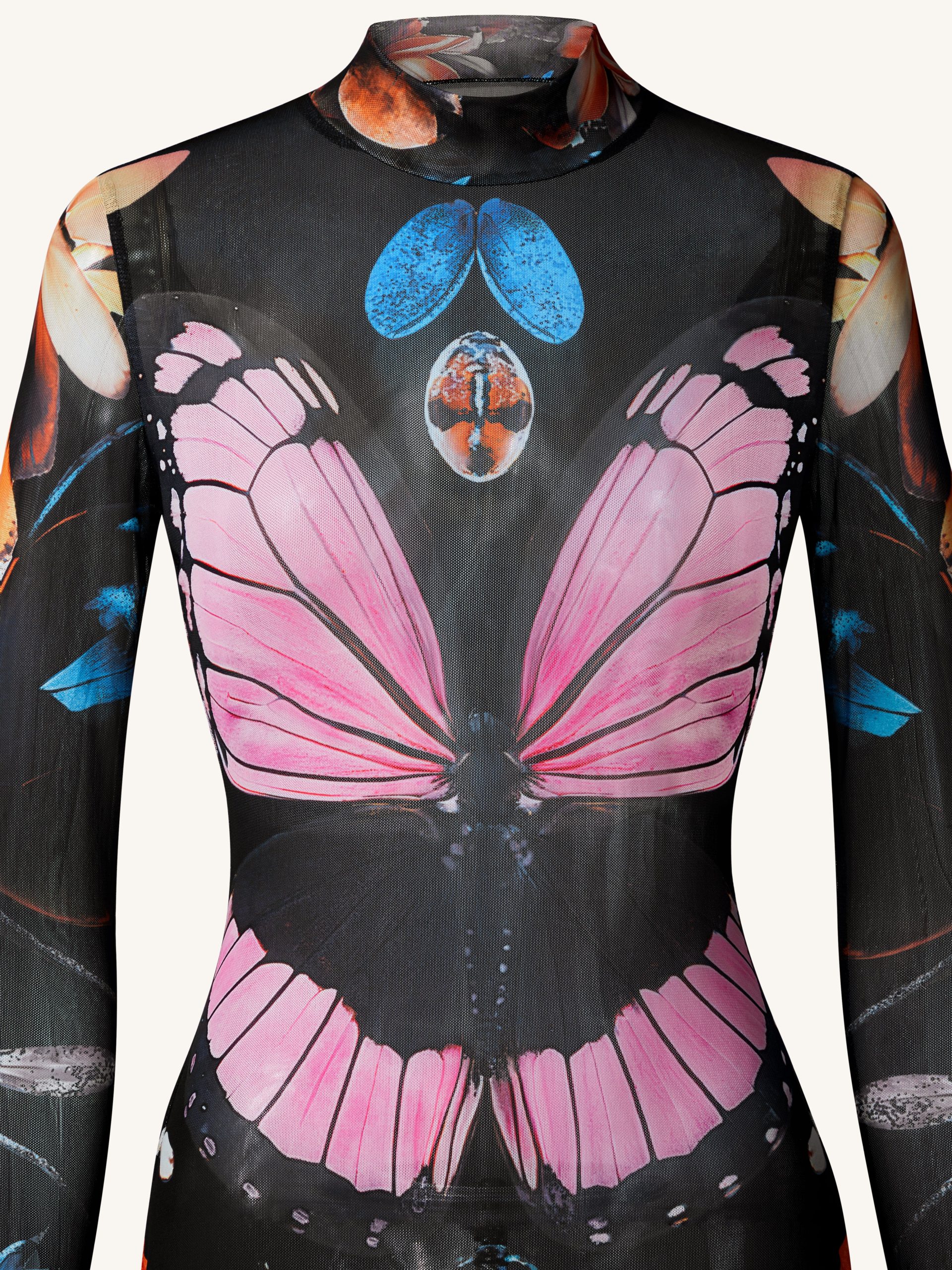Sheer Butterfly and Beetle Gown - Multicolor - Image 5